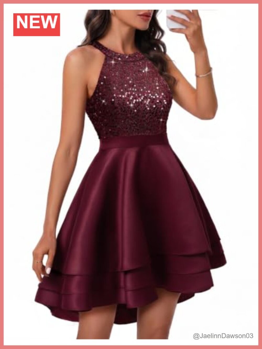 Sequin Halter High Low Mini Formal Prom Dress Sleeveless Cocktail